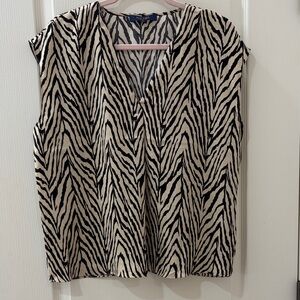 RACHEL Rachel Roy Black and Cream Zebra Blouse